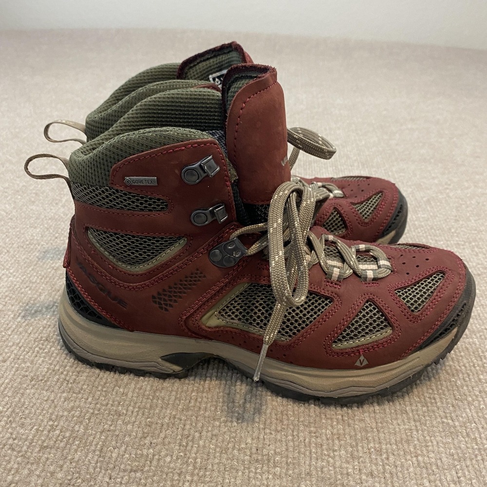 Vasque Boots‎ Womens Size 9.5 Red Nubuck Gore-Tex Hiking Ankle Trail 7189M